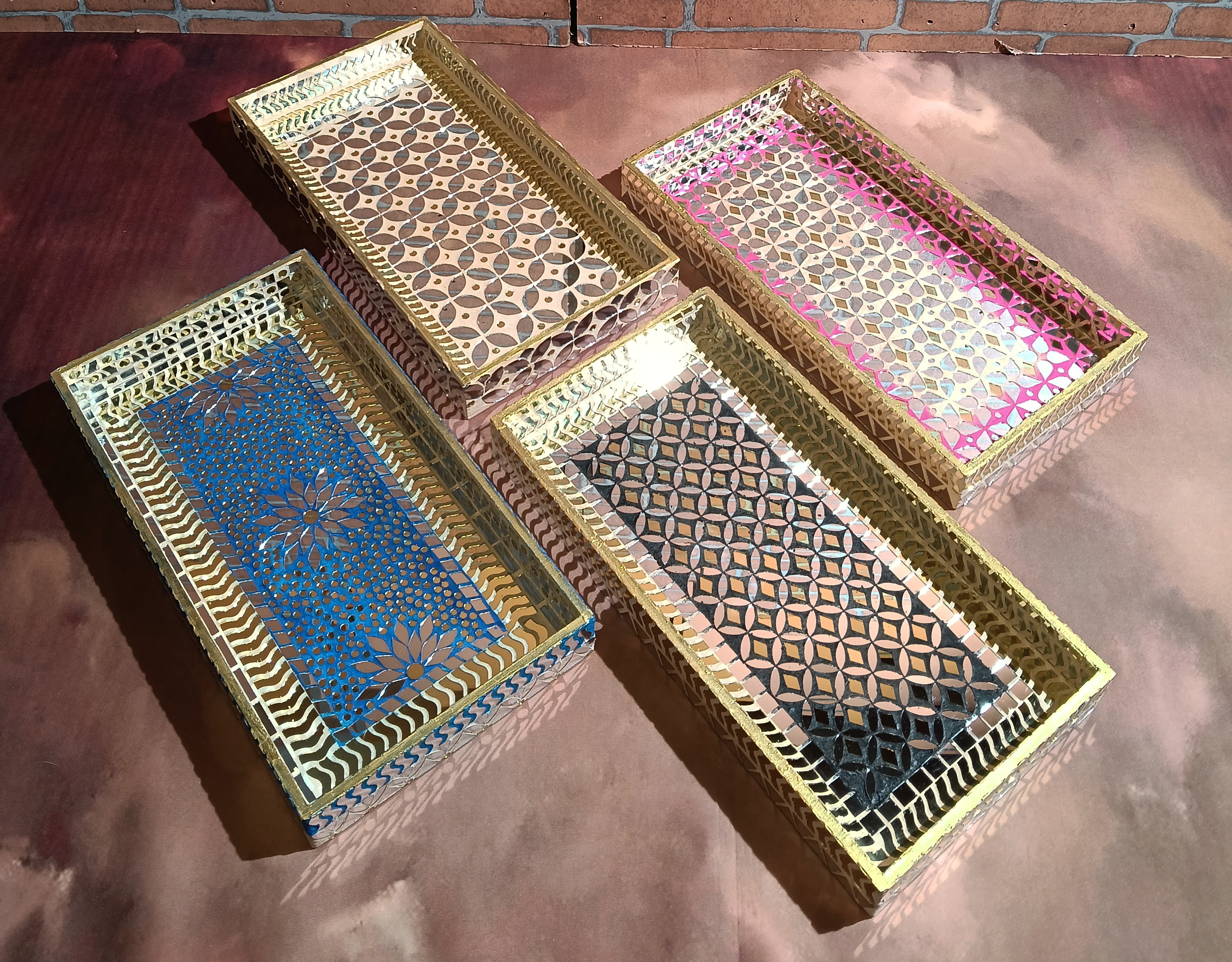 Colourful Rectangular Trays — Bajot by Ekaiva