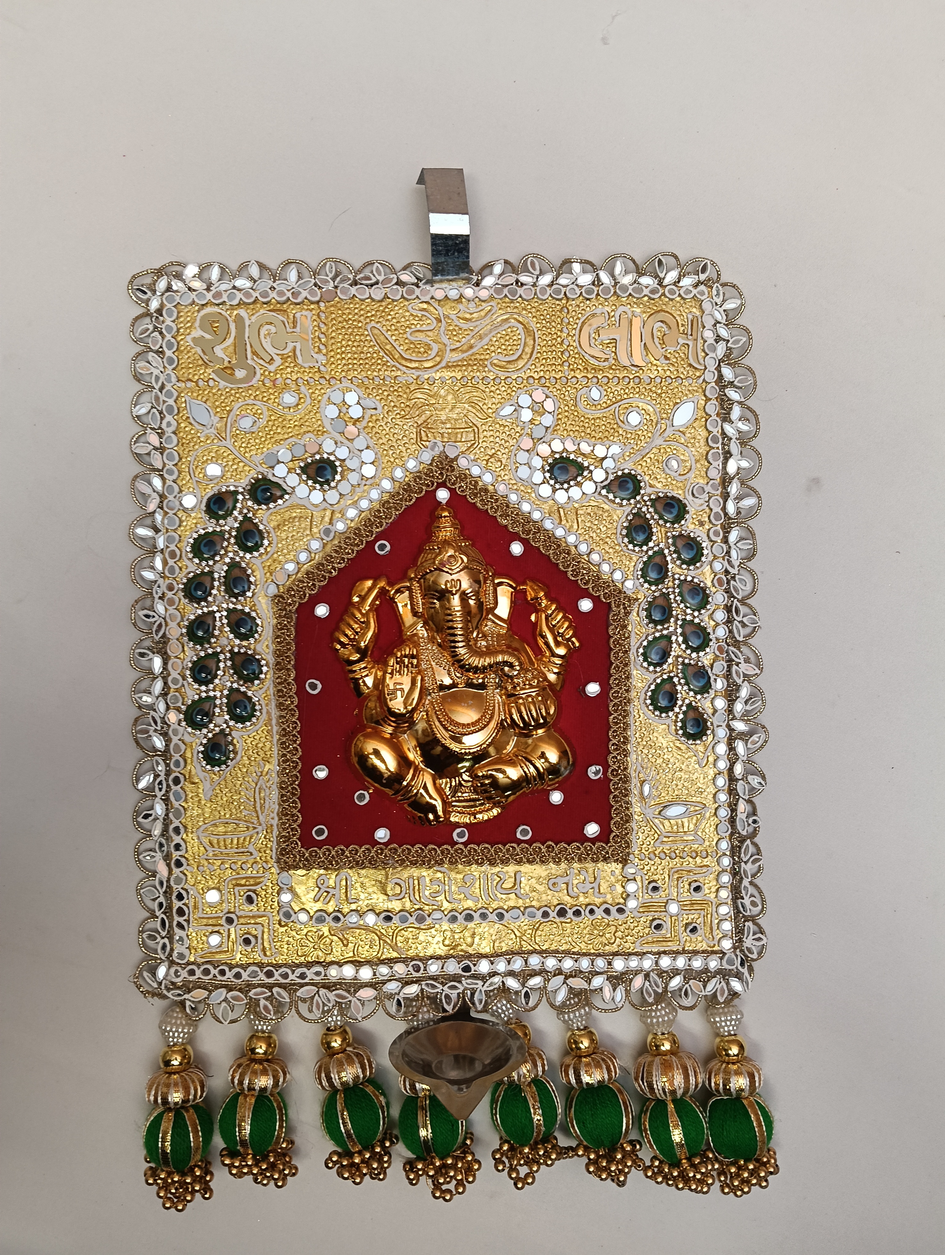 Ganeshji Gold-Green Hanging — Devotional by Ekaiva