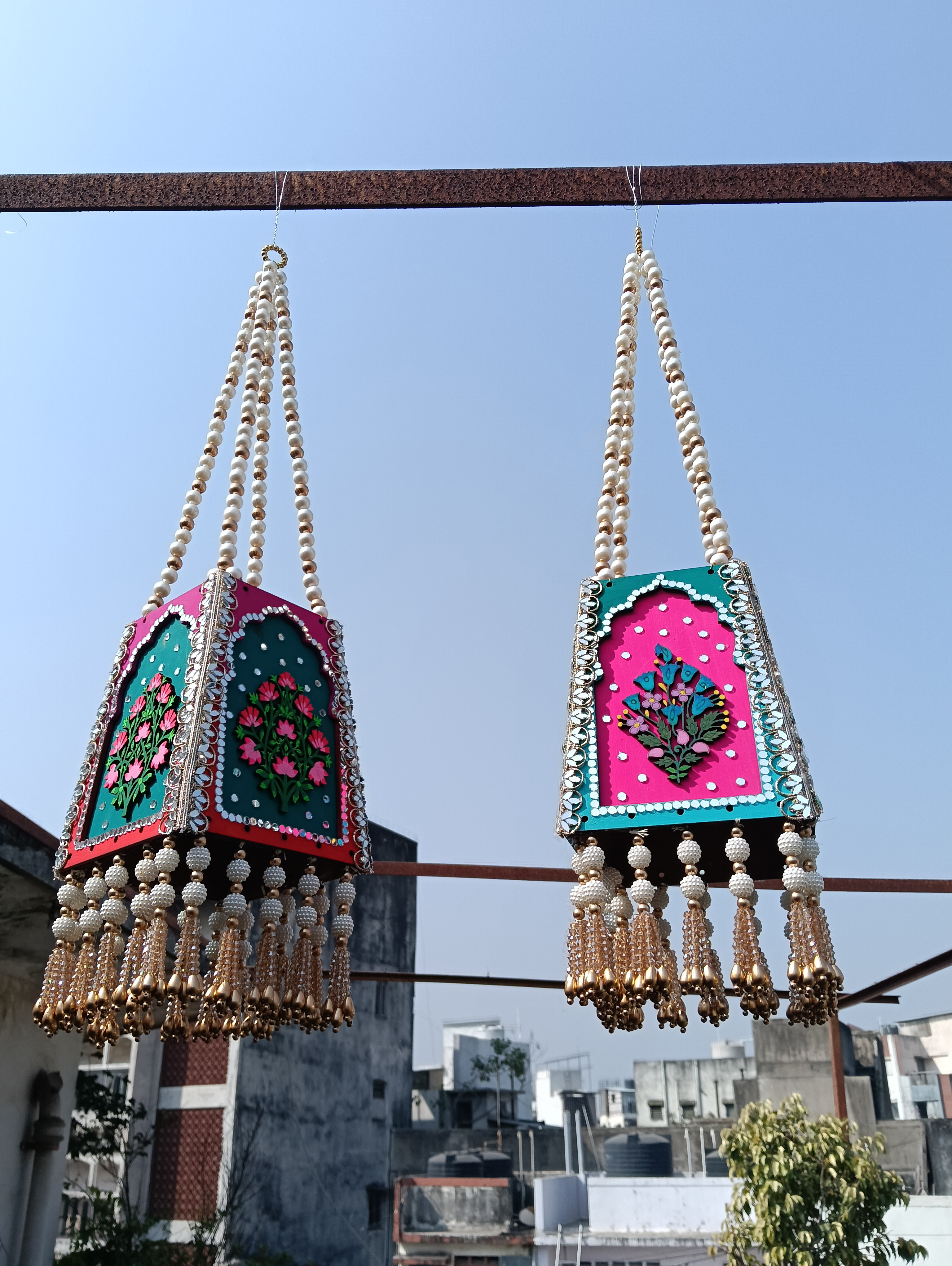 Floral Hanging Panel Pair — Hanging by Ekaiva