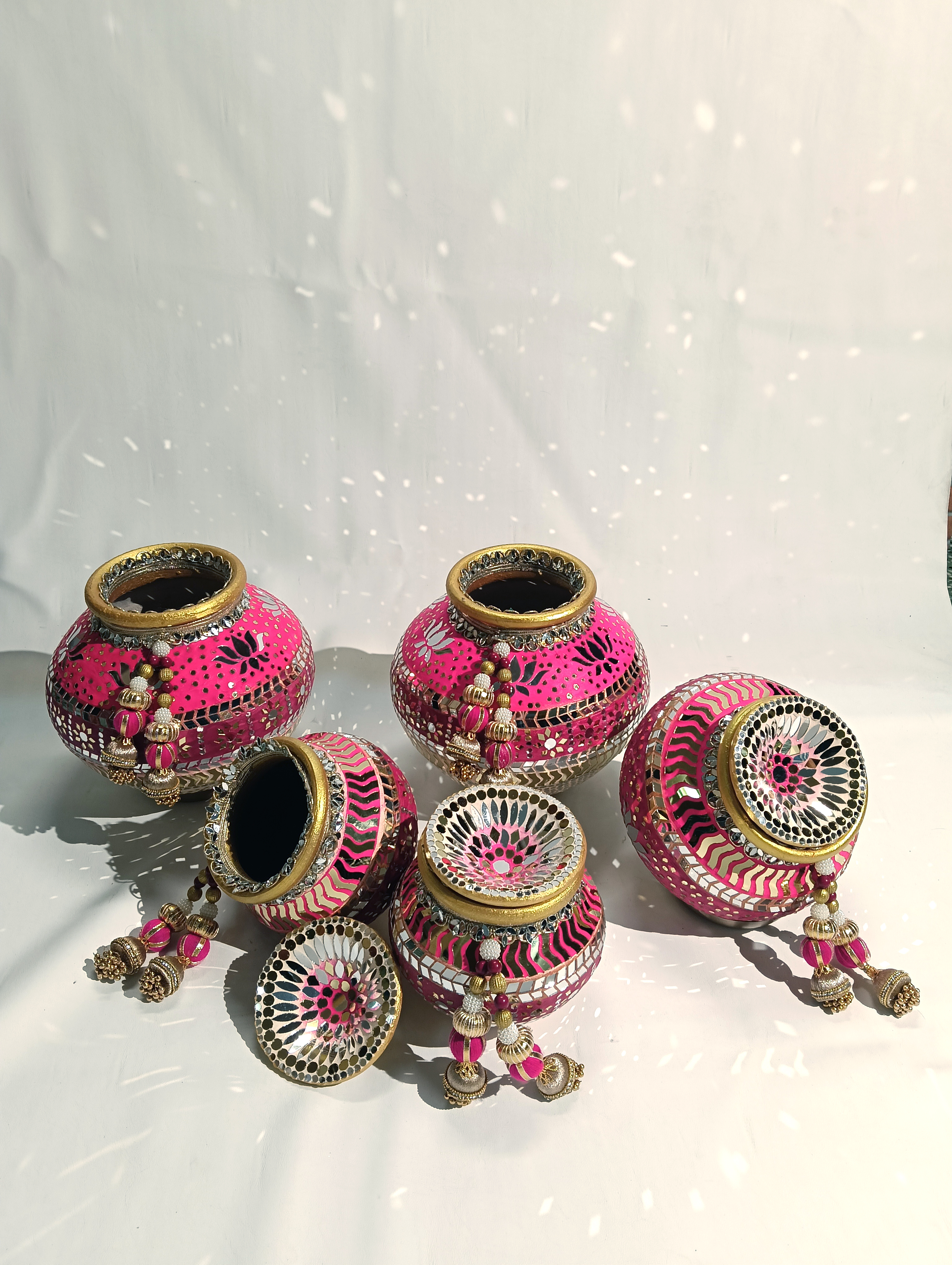 Pink Nariyal Matka Set — Nariyal & Supadi by Ekaiva