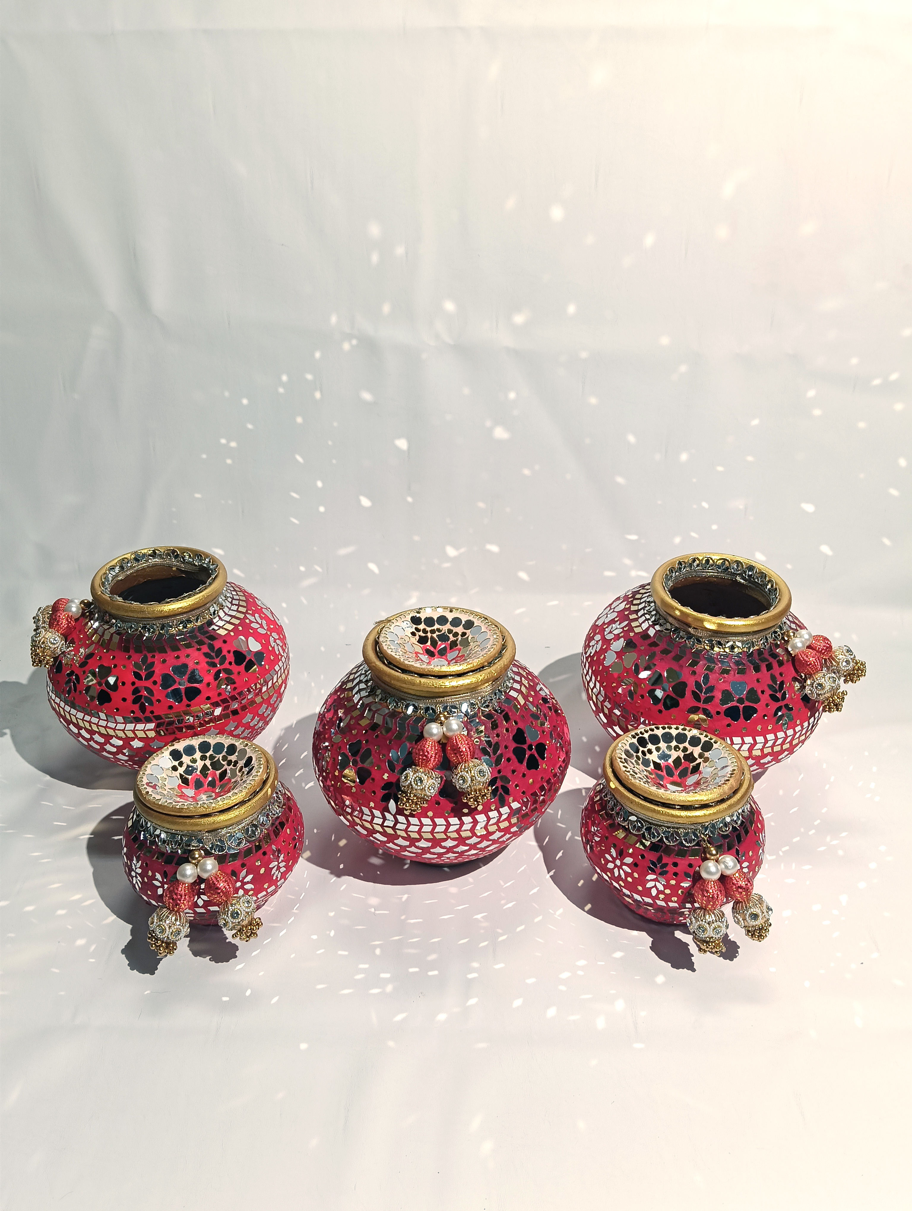 Red Nariyal Matka Set — Nariyal & Supadi by Ekaiva