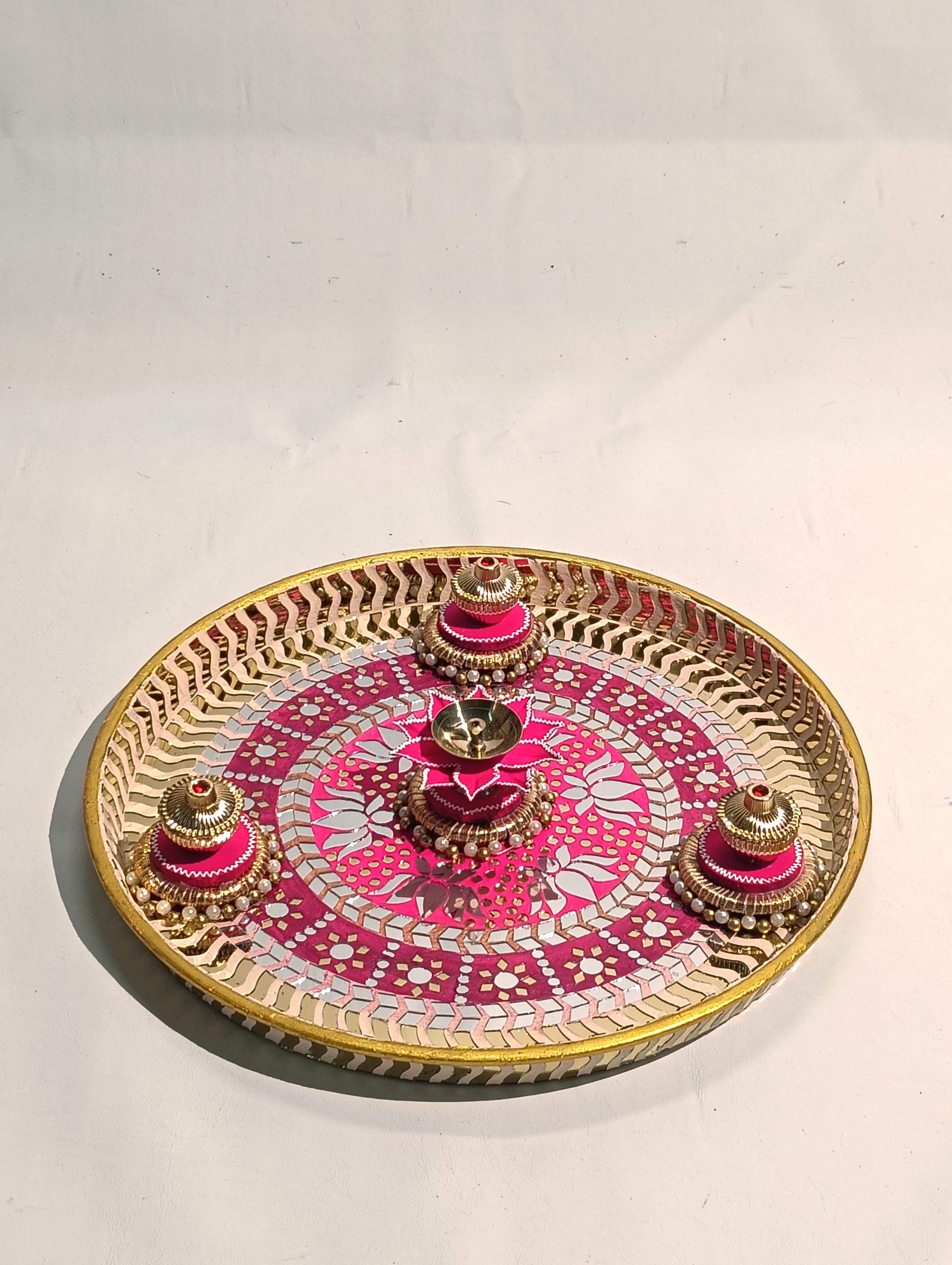 Pooja Thali with Diyas — Platter by Ekaiva