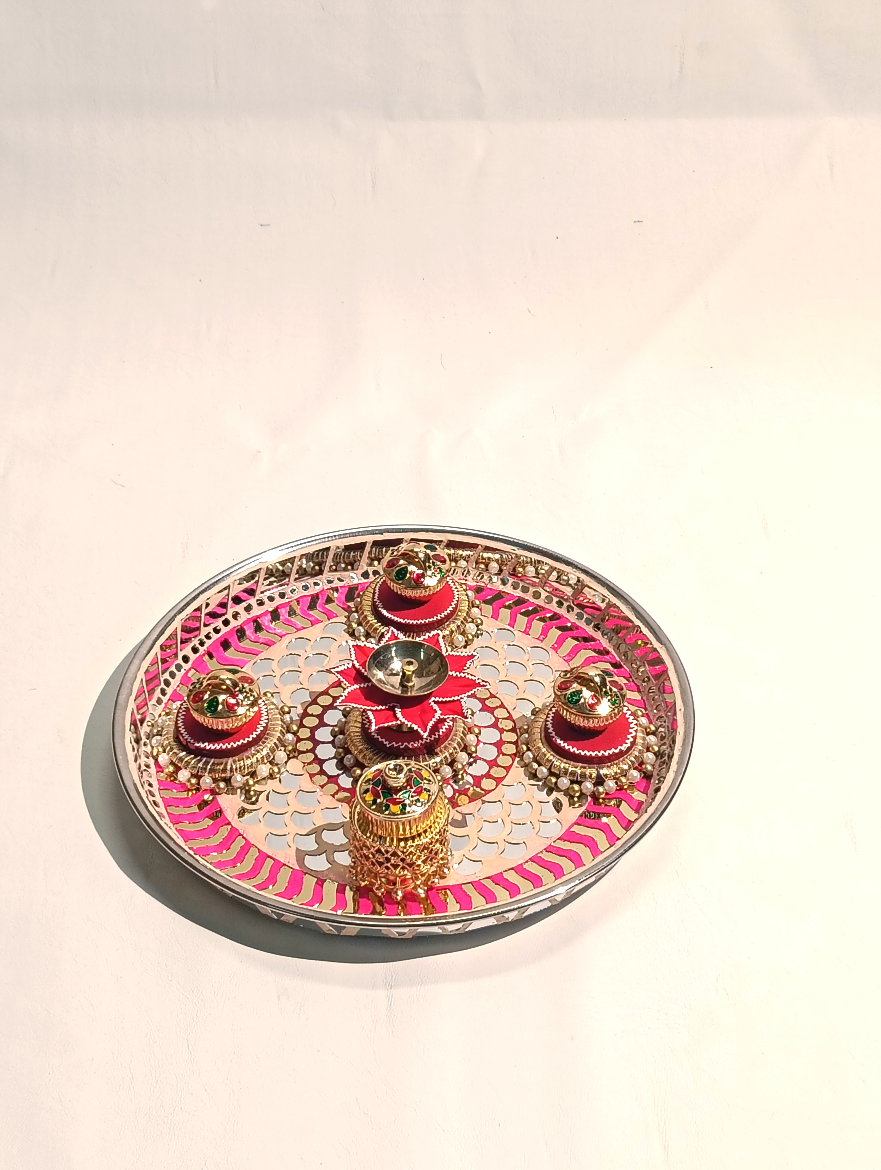 Pink Pooja Thali — Platter by Ekaiva