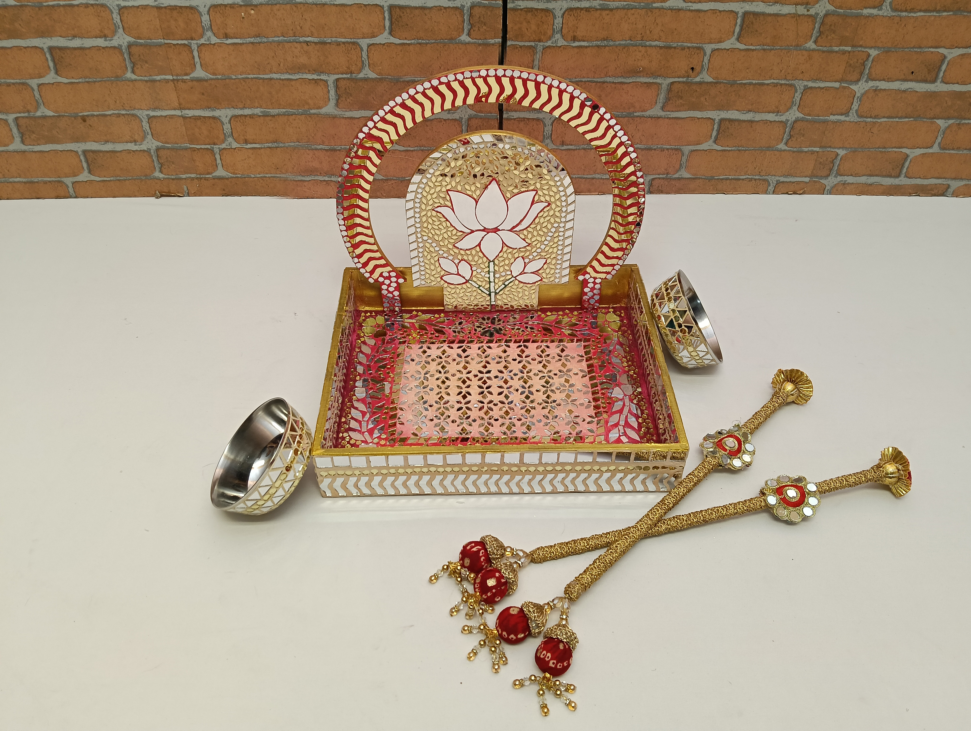 Haldi Tray with Spoons — Wedding by Ekaiva